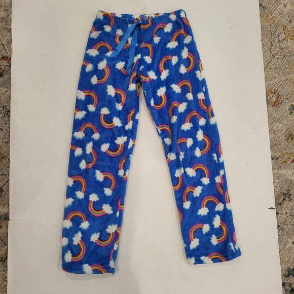 Pastel Rainbow Cloud Super Soft Fuzzy Pajama Pants Comfy Cozy Casual - Picture 2 of 3